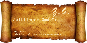 Zeitlinger Omár névjegykártya